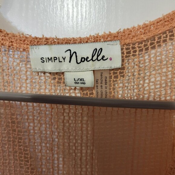 SIMPLY NOELLE PEACH & LACE MESH TANK SZ L/XL - Picture 3 of 4